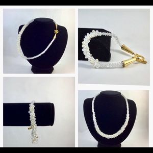 Spiral Pearls + Seed-beads necklace set.